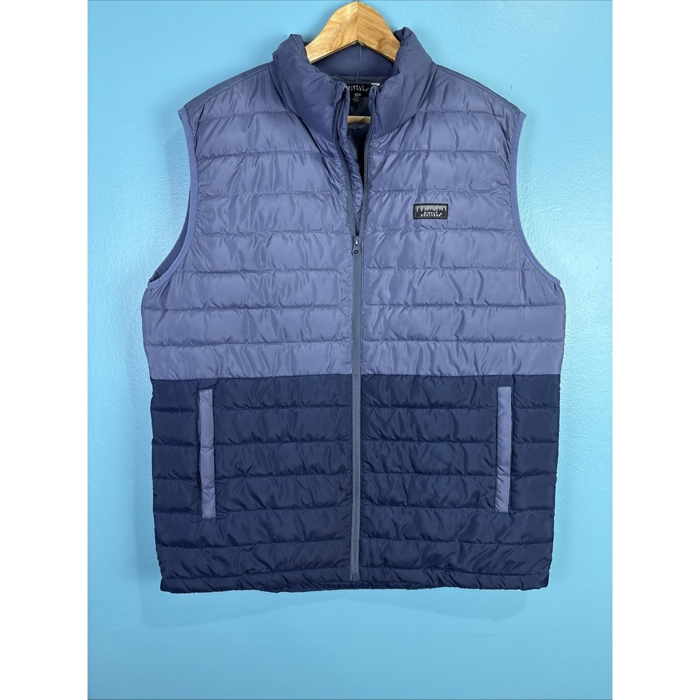 Simply Southern Puffer Vest Size XL Blue Colorblock Preppy Old Money